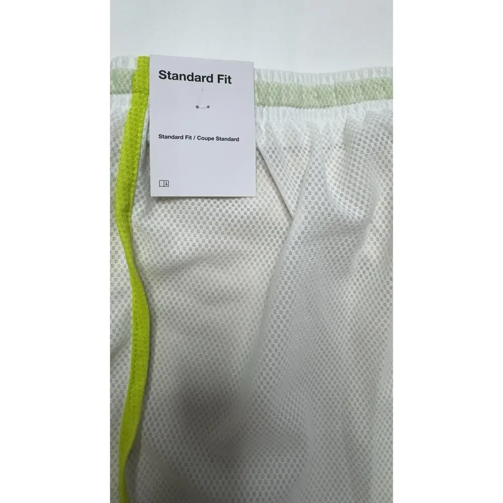 NWT Nike Dri Fit Tempo 2 In 1 Training Shorts White Neon Green Activewear Medium